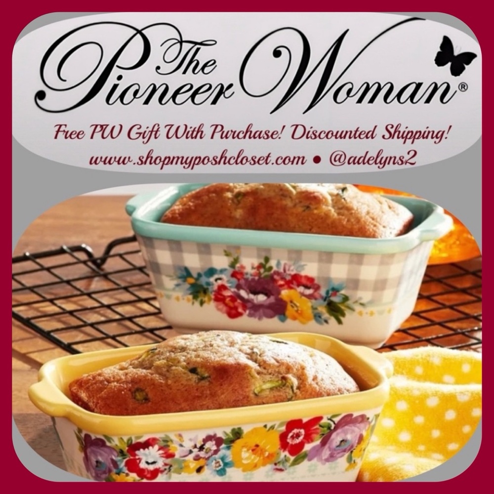 ๐บ New Pioneer Woman (2) Floral Medley Mini Loaf Pans, Set of 2 Yellow & Green - Picture 1 of 6